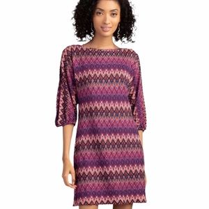 TRINA TURK Nature Split Sleeve Shift Knit Dress - Size S